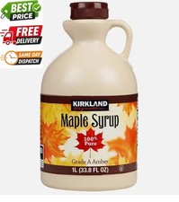 Kirkland Signature 100% Pure Grade A Amber Maple Syrup,  1 Litre Bottle