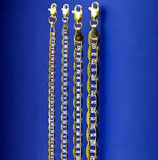10K Yellow Gold SOLID Pave Anchor Mariner Necklace Bracelet Chain 3mm-9mm 7"-30"