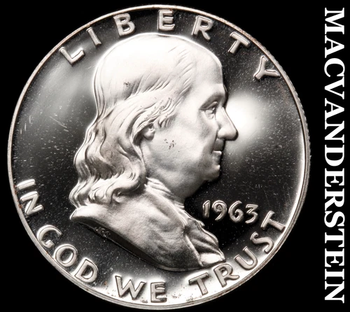 1963 Franklin Half Dollar- Silver Choice Gem Proof Cameo Luster #i9627