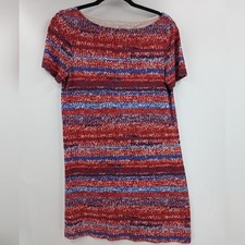 TORY BURCH Dress Womens Small Sm S Red Blue Mouline Tshirt Pima Cotton