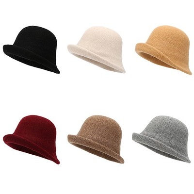 Vintage Wool Cloche Hat Adjustable Size Winter Sun Protection Derby Style 1920s Vintage Wool Cloche Fedora-Hat Church Fascinator Hat  main image 3