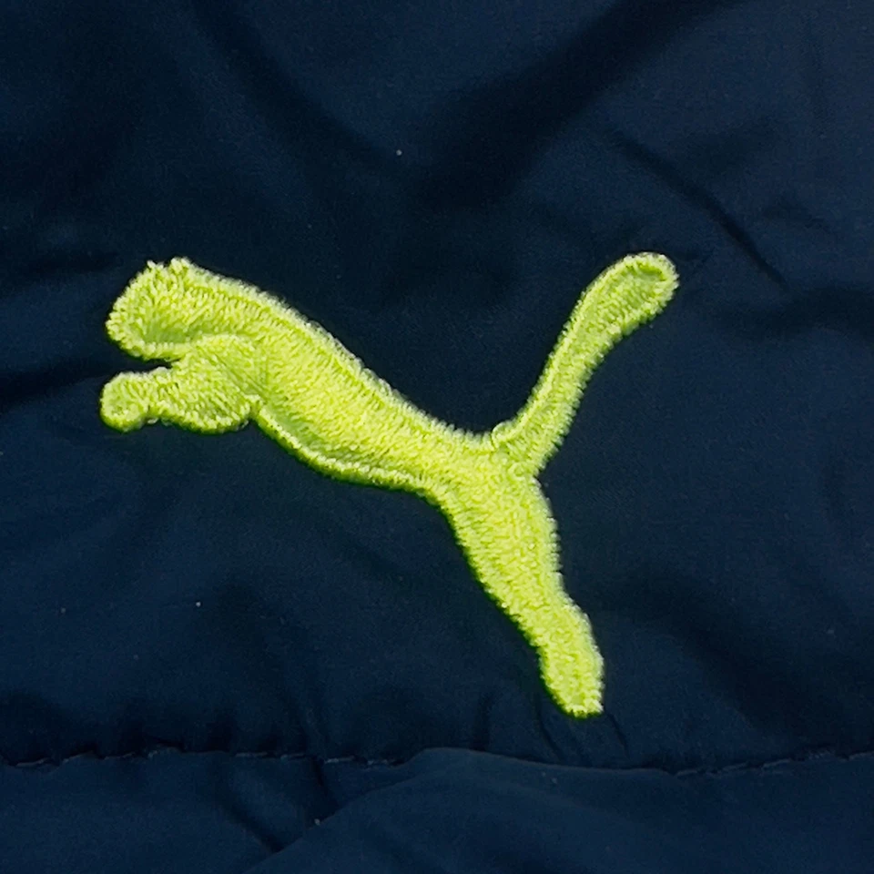 Puma Kids Vest XXS (3-4) Blue Gray Sleeveless Full Zip Puffer - Image 2 of 4