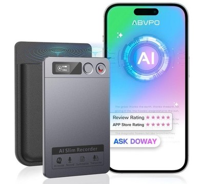 AI Voice Note Recorder, Transcribe & Summarize, 152 Languages, 64GB Memory Gray