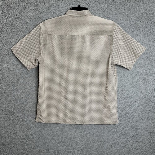 Quiksilver Hemd mit Knopfleiste Herren M beige kariert kurzarm polynosic Freizeit - Bild 2 von 13