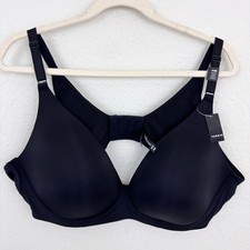 Torrid Curve Lightly Lined Deep V Plunge Bra Size 44B Wireless Smoothing Black