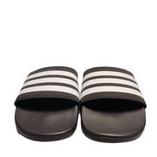 Adidas Adilette Comfort Slide Sandals Mens Size 12 Black White Slip On JS4313