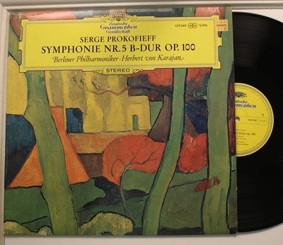 Herbert Von Karajan Lp Prokofieff: Symphonie Nr. 5 B-dur Op. 100 on DG - Vg++ NM