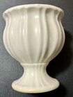 Vintage Hull USA Pottery A54 White Ribbed Pedestal Planter Vase Mid Century 5"