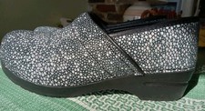 NEW Sanita "The Original Danish Clogs" Blue Gray Speckle Dot Suede Clogs Size 40