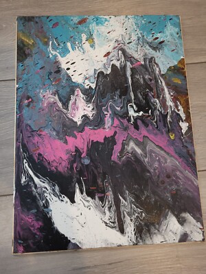 Unikat Handarbeit Holz Abstrakt Gemälde 30x40 cm