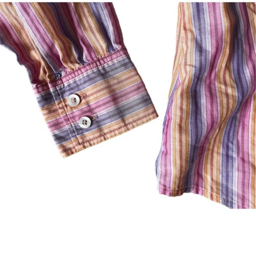 Escada sport Pink striped Cotton button up LARGE Preppy Career - Picture 5 of 7