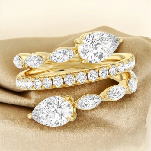 Pear Cut 14K Yellow Gold 1.80Ct IGI Certified Lab Grown Diamond Engagement Ring
