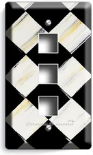 RUSTIC COUNTRY DIAGONAL CHECKER LIGHT SWITCH OUTLET WALL PLATE KITCHEN ART DECOR