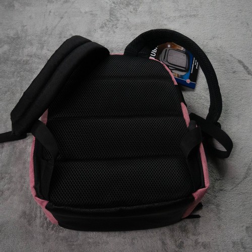 USA Gear DSLR Camera Backpack - Pink/Black, Customizable, Compact, Fits Lenses - Picture 18 of 23