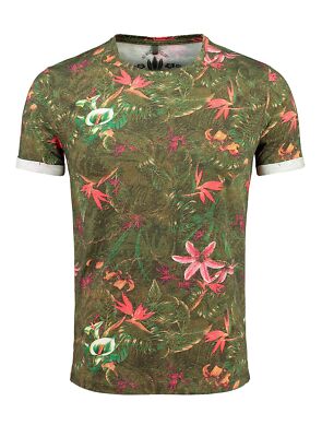 Key Largo Herren T-Shirt Jungles Allover Flower Print Blumen Druck Sommer Look