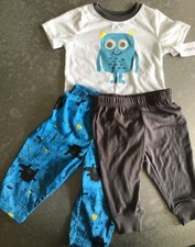NWT Boys monster Pajama 3 piece Carters shirt top pants 12 months pajamas PJs
