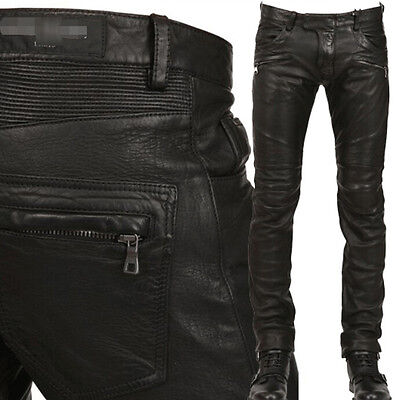 mens leather skinny jeans