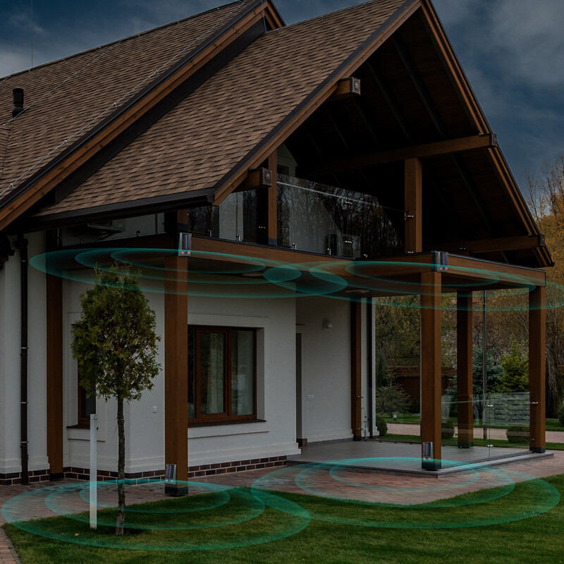 Repelente de animales ultrasónico solar Ahuyentador de perros, gatos y pájaros