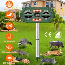 USB Solar Ultrasonic Animal Repeller Motion Sensor Garden Yard Animal Repellent