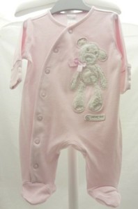 Next Baby Grenouillere Tissu Epais Rose Motif Ours Peluche Bebe Naissance Ebay