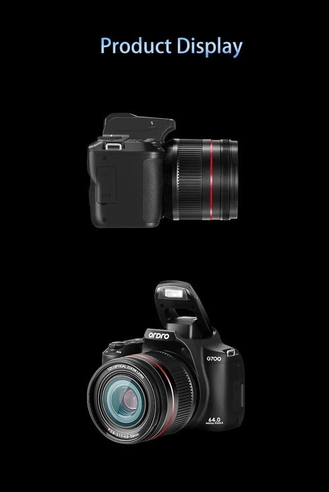 Ordro G700 dslr. 12X Optical Zoom, 30X Digital. 4K, 64 MP,  Sony sensor, Wifi - Image 4 of 4