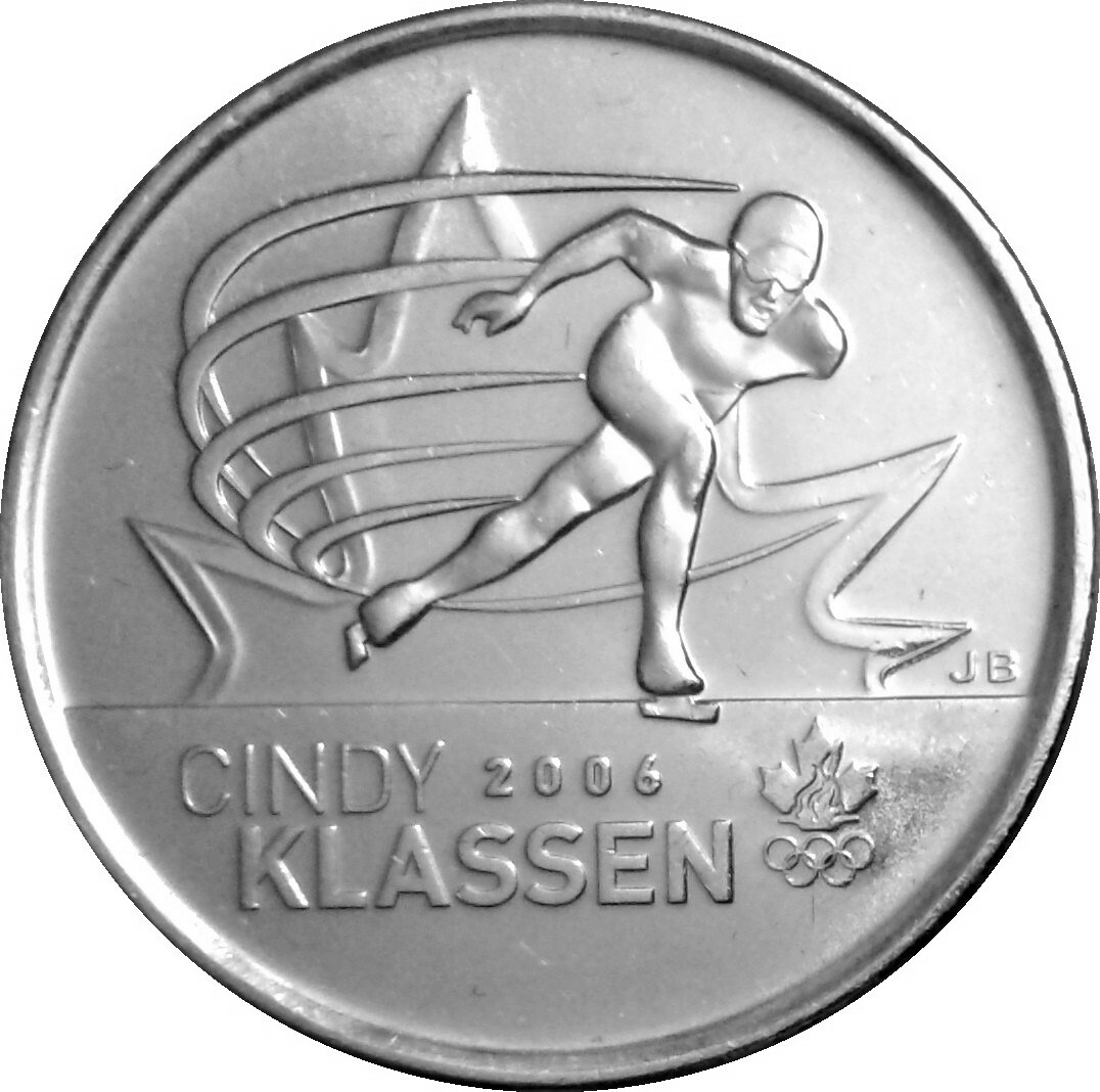 Cindy Canada quarter 25 cents coin, Sport, Speed Skating, Cindy