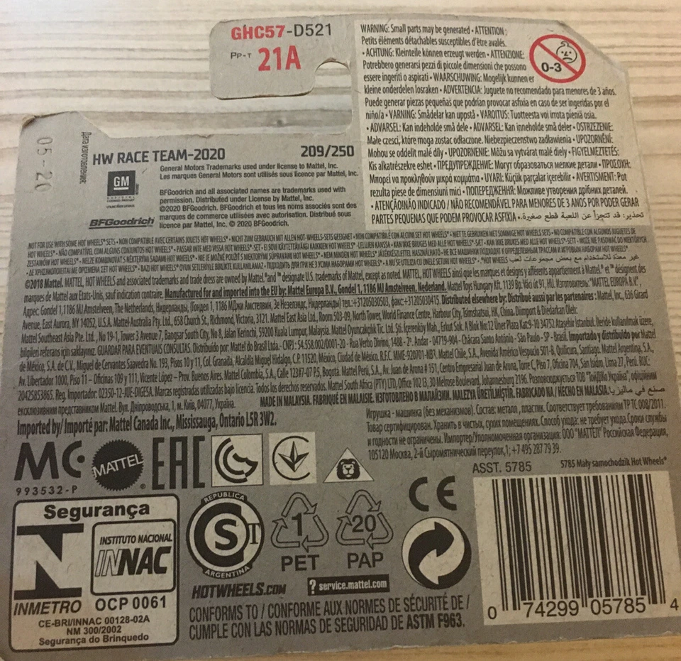 Hot Wheels 2020 #209 2010 Chevy Impala - Imagen 2 de 2