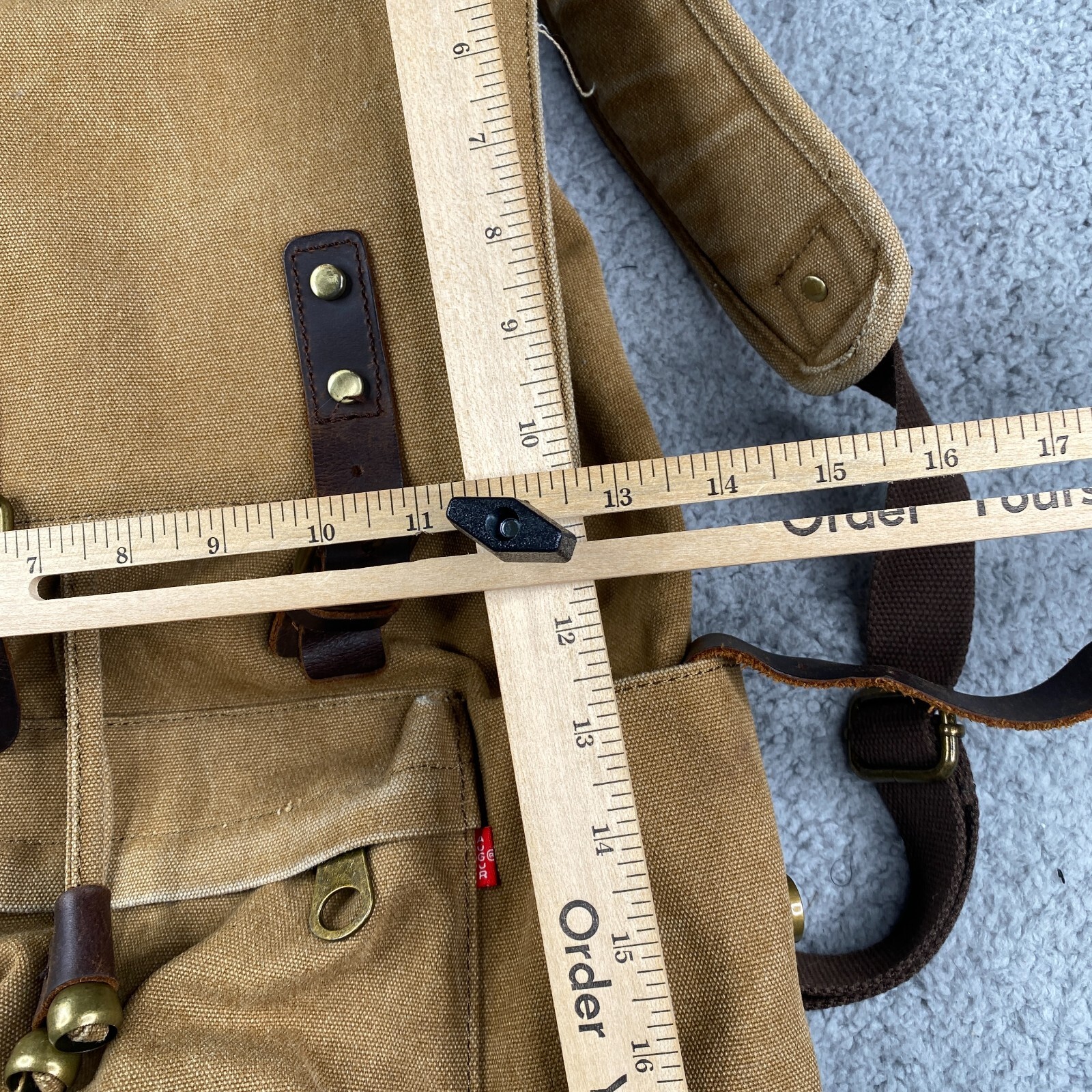 Augur Strauss Backpack Brown Adjustable Canvas 14… - image 13