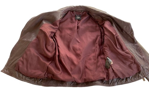 Oasis Brown Leather Jacket Womens XS Biker Lined Quilted Double Breasted Pockets - Picture 14 of 19