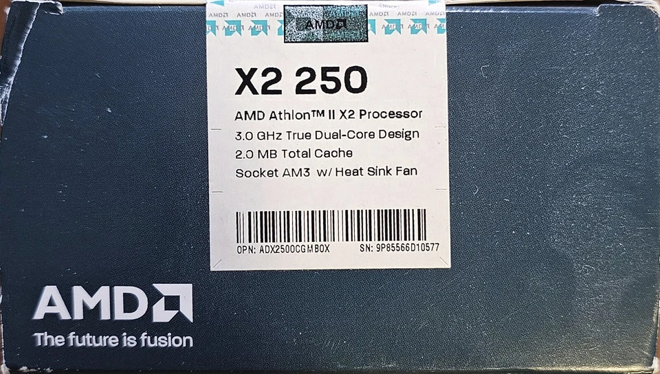 AMD ATHLON II X2 250 MULTI-CORE CPU (3GHz, Socket AM2+/AM3)- ADX2500CK23GM - NEW - Image 3 of 4
