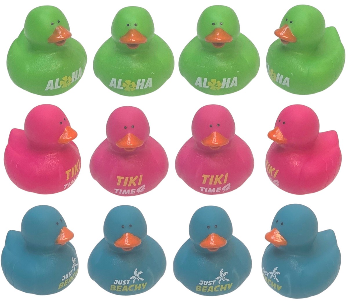 12 Cool Hibiscus Tiki Time, Just Beachy, Aloha Rubber Ducks (2