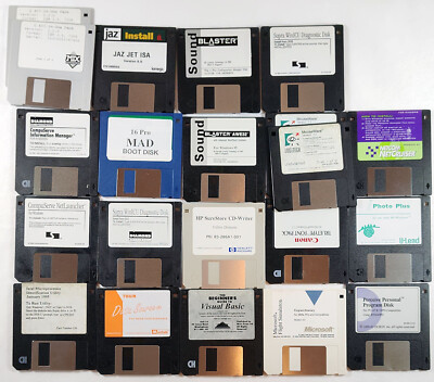 Lot of PC driver disks utilities - Sound Blaster, CompuServe, Intel, Twain