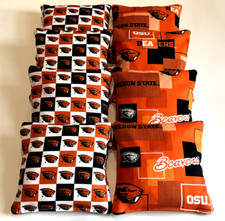 OREGON STATE BEAVERS CORNHOLE BEAN BAGS SET OF 8 BAGGO TAILGATE TOSS GAME