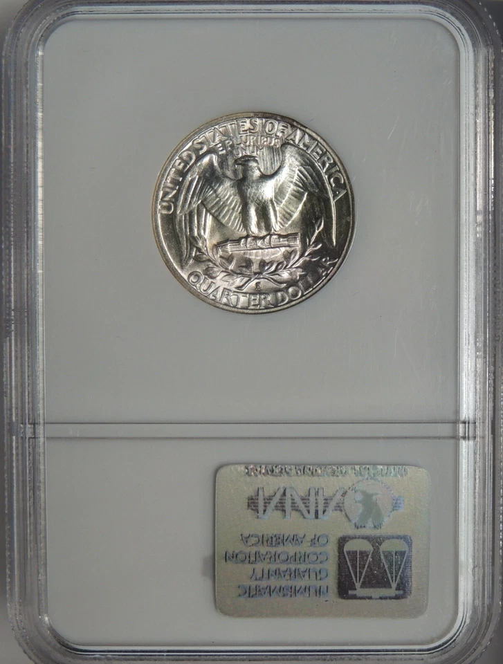 1941-S 25C Washington Silver Quarter FS-013.5 "LARGE S" NGC MS63 #1275375-002 - Image 2 of 4