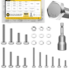 660PCS M5 M6 M8 Bolt Screw Set, Metric Bolt Assortment, 304 Stainless Steel, Nut