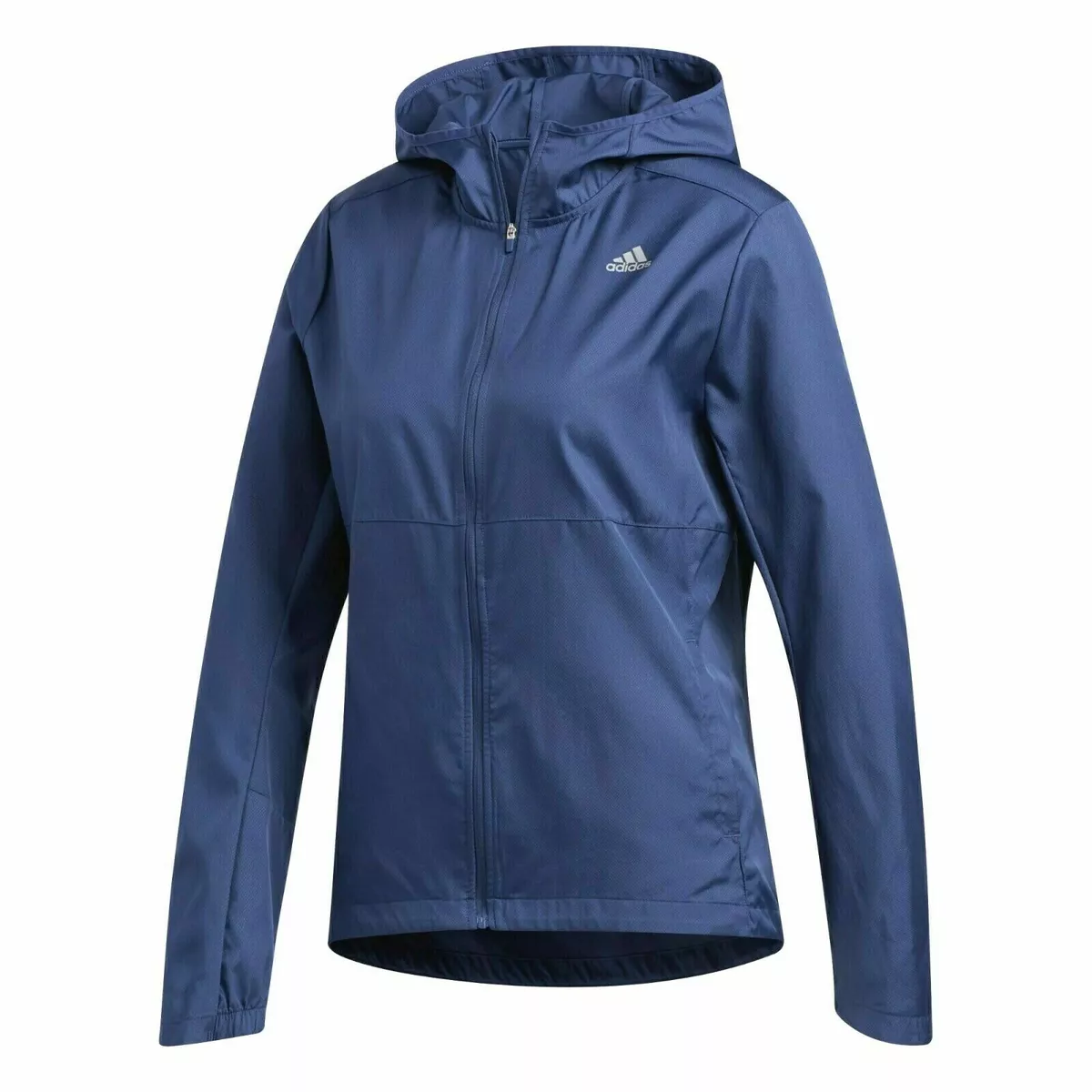 NWT Adidas OWN THE RUN Hooded Wind Jacket Tech Indigo SMALL FL7264 | eBay