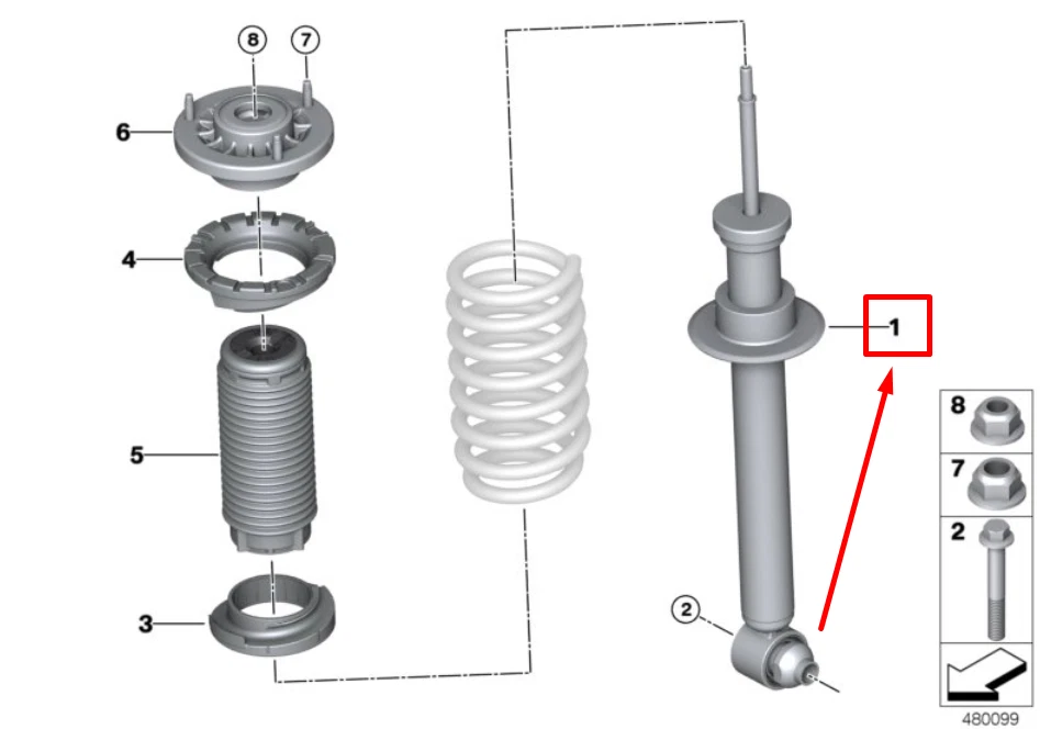 BMW 5 G30 Rear Shock Absorber 33526866615 6866615 NEW GENUINE | eBay 