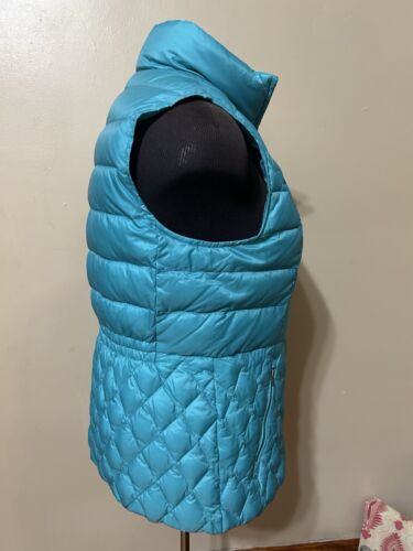 Talbots Women Teal Full Zipper Quilted Down Insulated Puffer Vest Size Medium - Picture 3 of 8