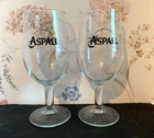 Aspall Suffolk Cider Pint Glasses x 2  Goblet Pedestal
