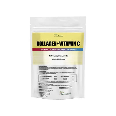Fisch Kollagen Hydrolysat Haut Gelenke Knorpel Marine Collagen + Vitamin C