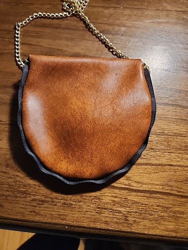 Handcrafted Brown Faux Leather Flower Pattern Bag Pink Flowers Says Kentucky - Picture 3 of 5