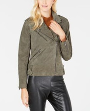 Lucky Brand Women's Asymmetric Suede Moto Jacket In Olive Size M New With Tags