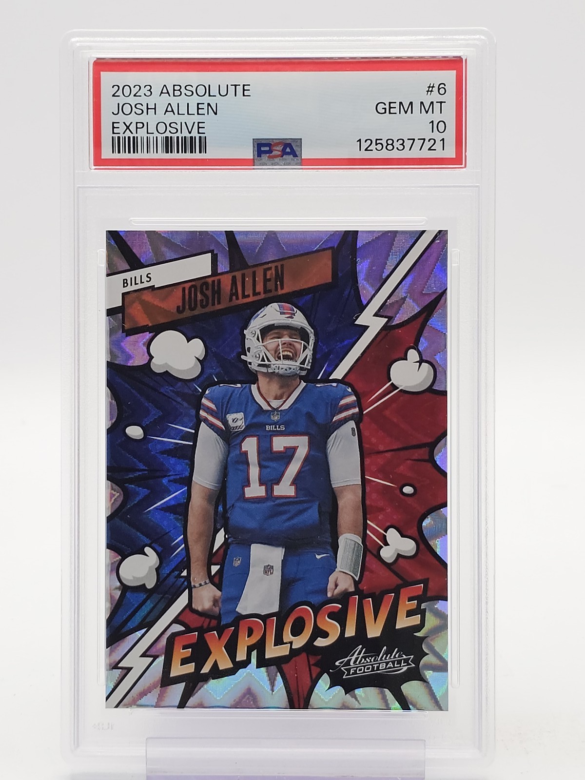 JOSH ALLEN 2023 ABSOLUTE FOOTBALL EXPLOSIVE CASE HIT SSP #6 BILLS PSA 10 Q6438