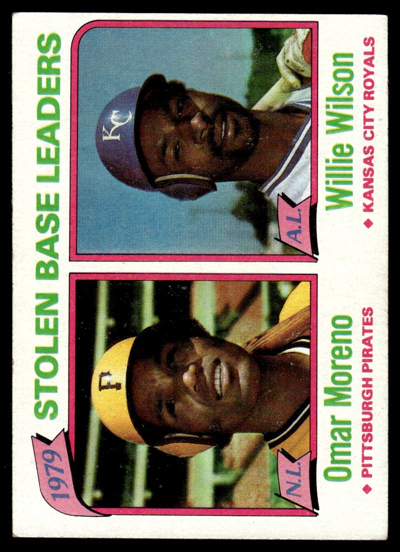 1980 Topps 1979 Stolen Base Leaders - Omar Moreno/Willie Wilson Pittsburgh