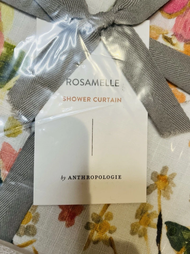 Cortina de chuveiro floral Anthropologie Rosamelle NOVA, linda, quadrada 74” - Imagem 3 de 4