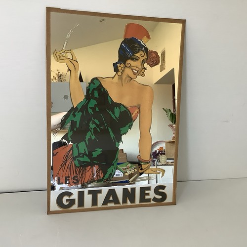 Affiche Miroir GITANES Cigarette Vintage Dransy (1883-1935) Originale D’époque - Picture 4 of 20