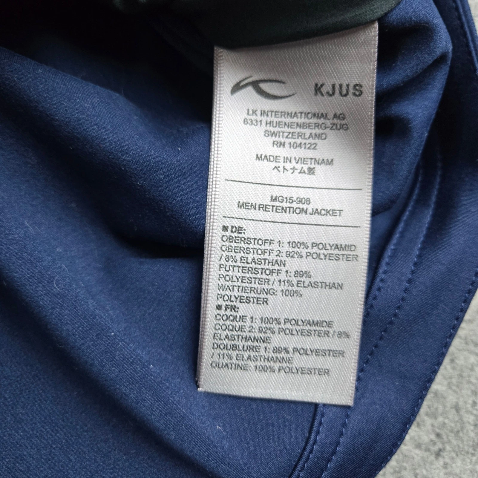 KJUS Retention Jacket Mens 50 M Navy Blue Quilted Full Zip Golf Performance image 6