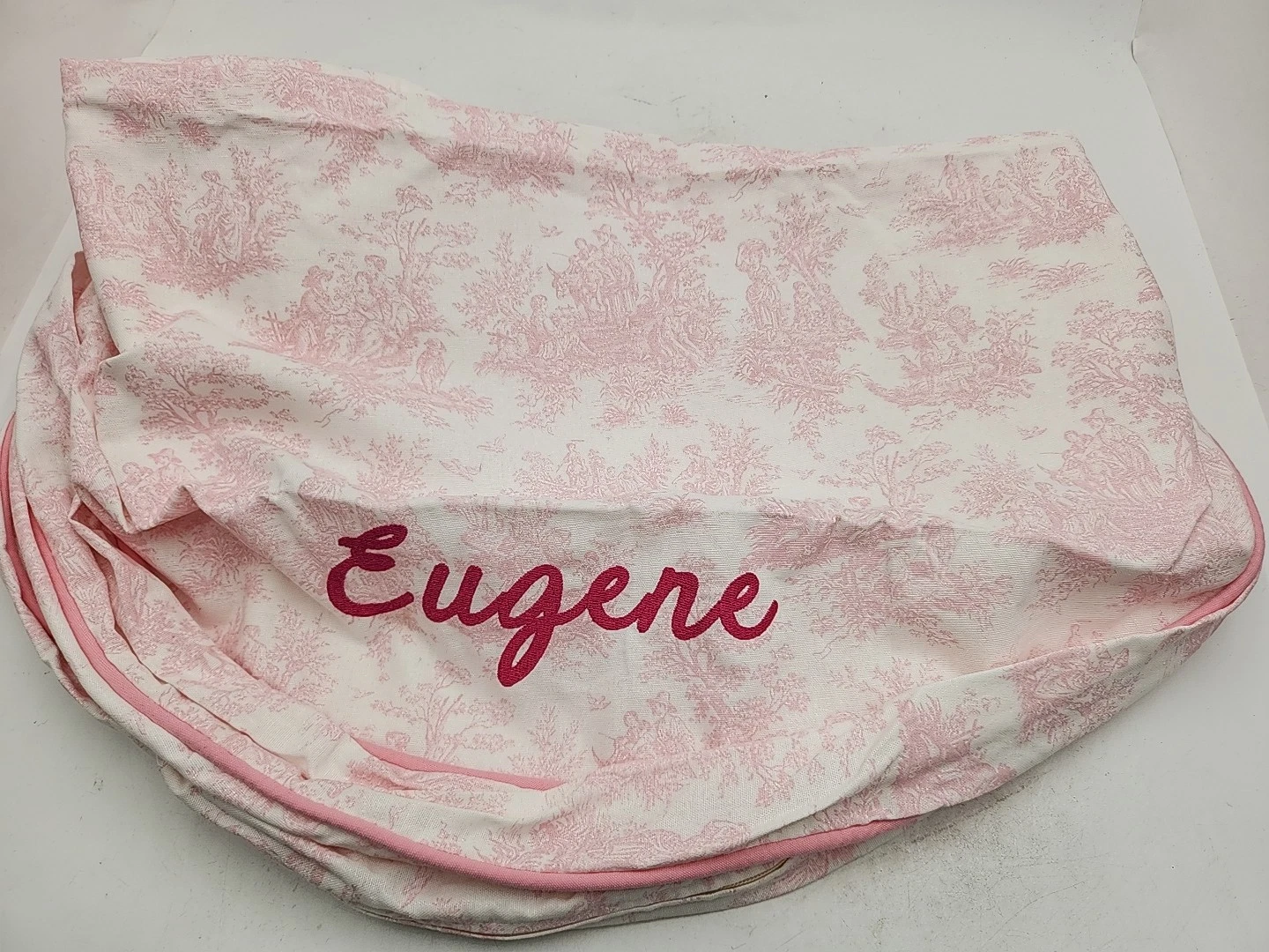 NEW Cuddl Pet Bed & Accessories Pink French Toile XL 50" Round Dog Bed Cover...