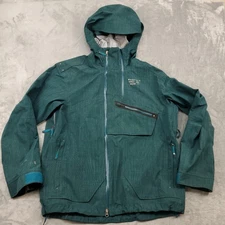 Mountain Hardwear Jacket Mens Large Green Dry Q Waterproof Hooded Parka