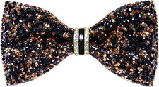 Sparkle Rhinestone Bow Ties for Men Pre-Tied Diamond Sequin Bowtie with Adjustab
